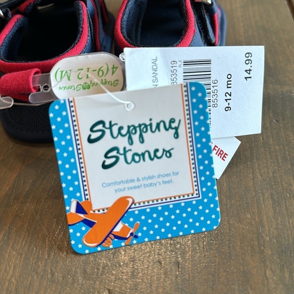 NWT Stepping Stones Blue and Red Fisherman Sandal Size 4 (9-12 months) - Picture 4 of 4